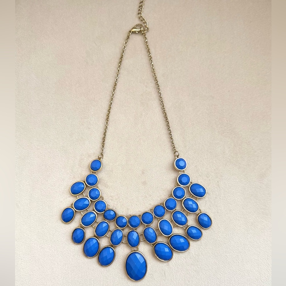 Blue Bib Oval Necklace